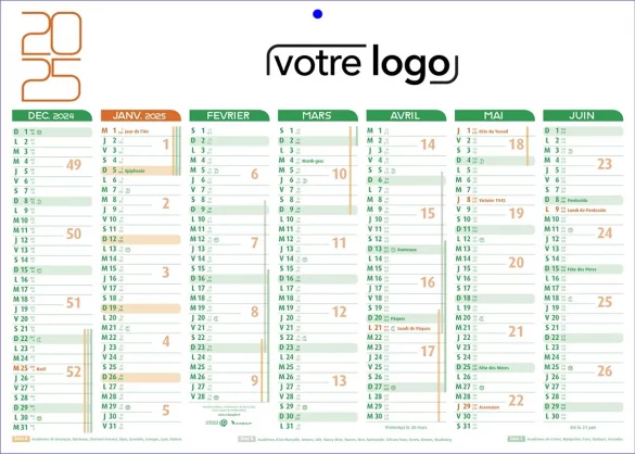 Impression sous-mains calendriers publicitaires professionnels