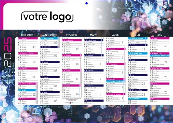 Impression calendrier sous-main personnalisé avec votre publicité