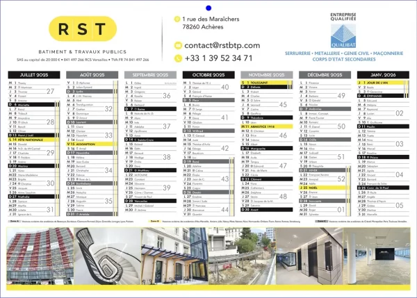 Calendrier personnalisé à 100%  N°15 - 2 faces 14 mois