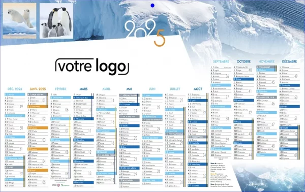 Impression calendrier bancaire personnalisé avec logo