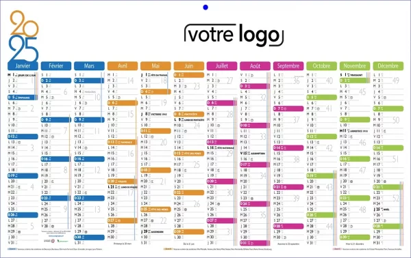 Calendrier classique couleur Ambulancier 12 mois sur une face