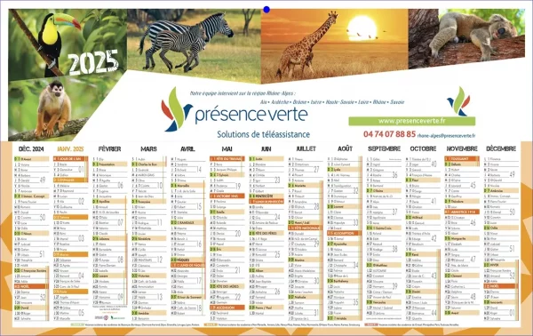 Calendrier Banque cartonné 1 face 13 mois