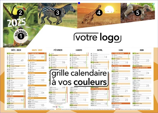 calendrier sous-main personnalisé