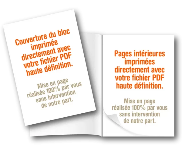 Impression bloc-note personnalisé avec mon fichier PDF